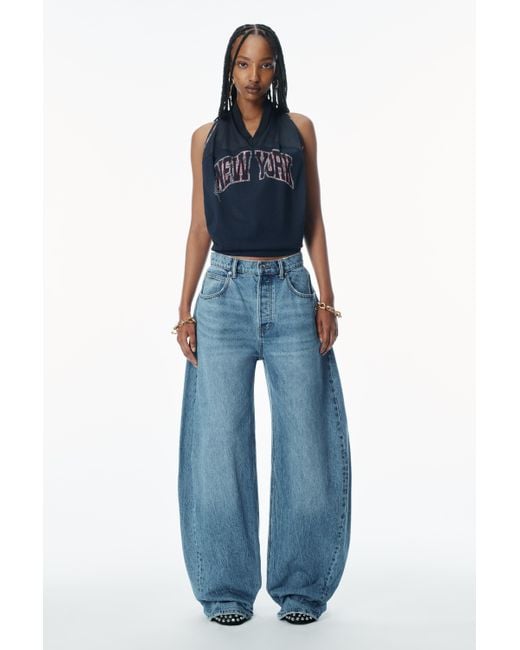 デニム・ジーパン ALEXANDER WANG DENIM WIDE-LEG JEANS Alexander Wang wide-leg Jeans | Grey | FARFETCH