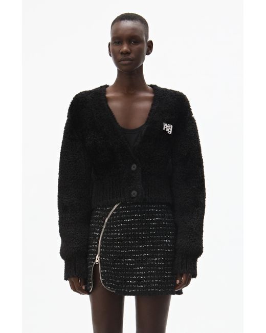 Alexander Wang Black V Neck Brooch Cardigan