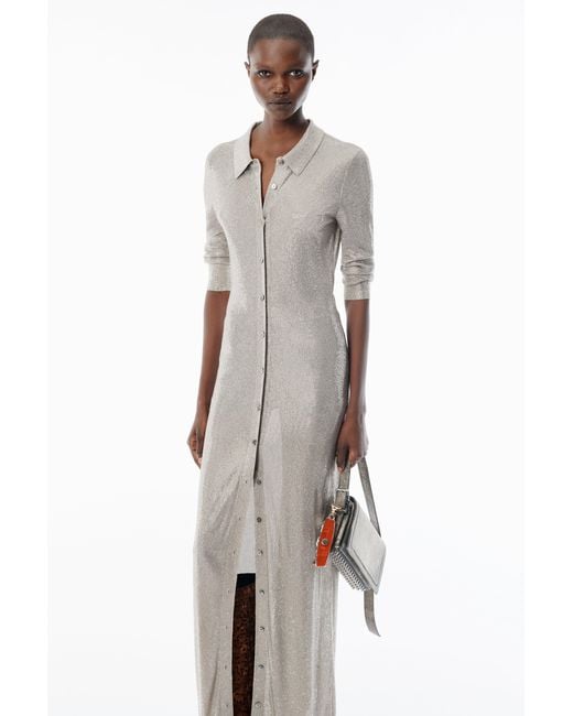 Alexander Wang Black Crystal Polo Maxi Dress