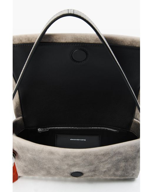 Alexander Wang White Black Crackle Leather Ricco Slim Flap Bag