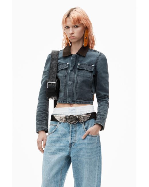 Alexander Wang Blue Balloon Jean With Pre-styled Boxer