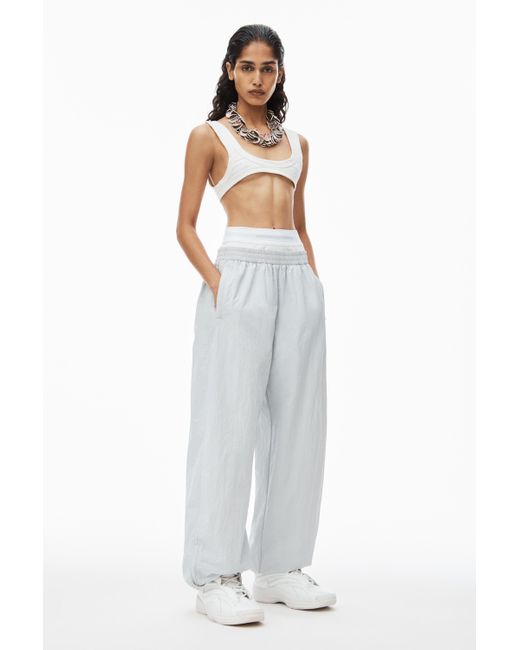 Alexander Wang White Track Pant With Pre-styled Logo Underwear Waistband