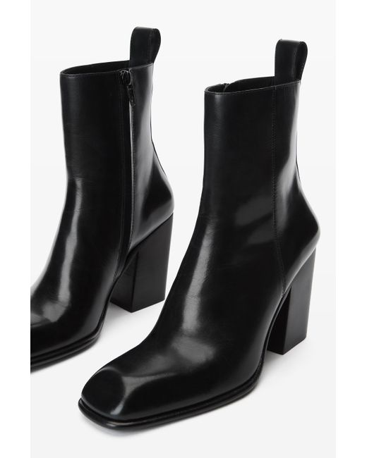 Alexander Wang Black Throttle 95mm Ankle Boot In Leather