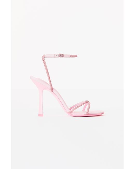 Alexander Wang Leather Dahlia 105 Sandal In Crystal in Pink | Lyst