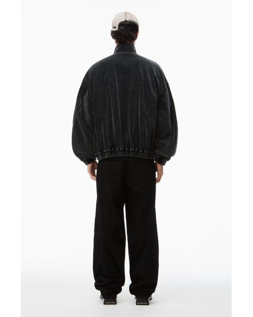 Alexander Wang Black Logo Track Jacket In Velour for men