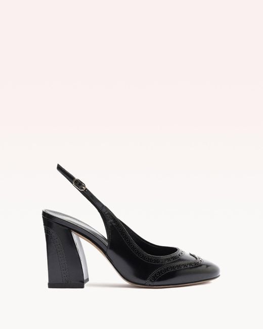 Alexandre Birman Black Slingback Brogue 85