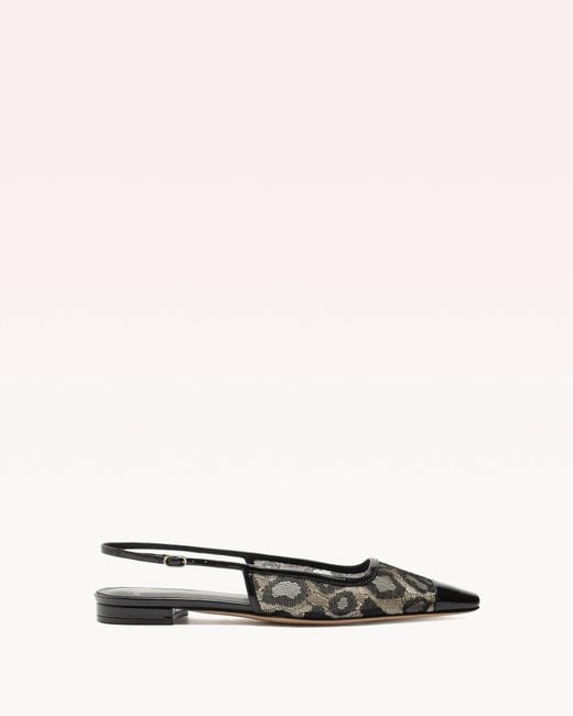 Alexandre Birman White Olivia Flat Slingback Animal Print