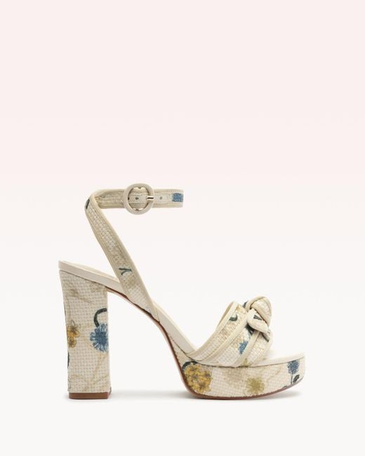 Alexandre Birman Natural Grosgrain Raffia Platform 120 Laguna