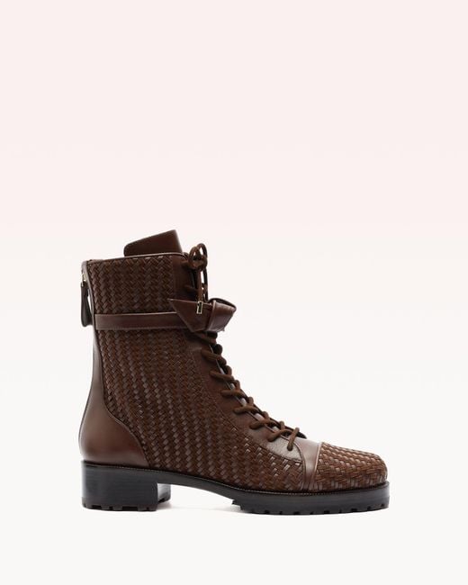 Alexandre Birman Brown Tresse Combat Bootie