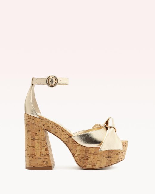 Alexandre Birman Natural Maxi Clarita Flare 120 Golden