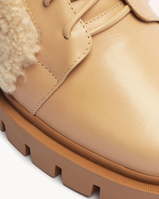 R/23 Natural Shearling Clarita Combat Bootie 65 Beige