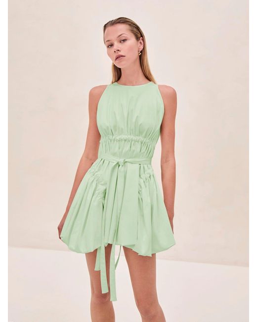 floral green prom dress Elegant Olive Green Button Down Elastic Ruffle Maxi Dress with Long Sl –  EDITE MODE main image 1