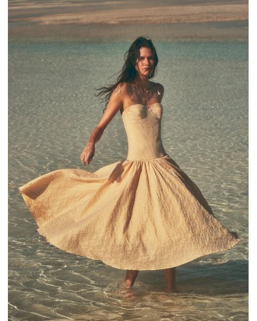 alexis beige dress Alexis Sheath Ribbon Lace Midi Dress main image 0