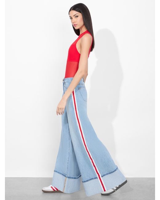 ALICE+OLIVIA ♥ Wallie Mr Dbl Pkt Slouchy Jean W Cuff Wallie Cuff Jean In Gemma Light Blue | Alice + Olivia