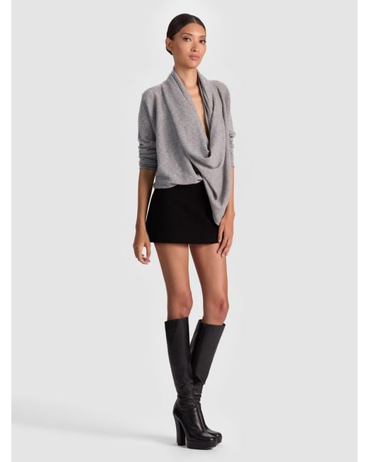 Alice + Olivia Gray Jules Draped Pullover