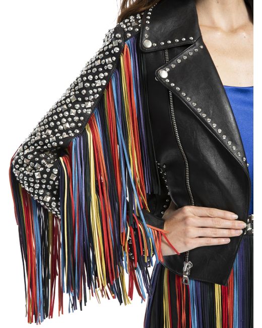 【Alice+Olivia】アリスアンドオリビア フリンジ モトジャケット Alice + Olivia Cody Fringe Moto Leather Jacket in Black | Lyst