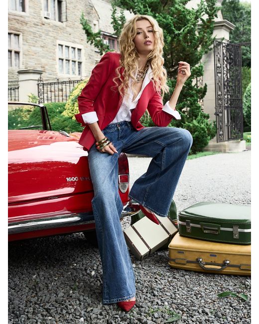 Alice + Olivia Red Cary Fitted Blazer