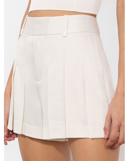 Alice + Olivia White Simon Pleated Short