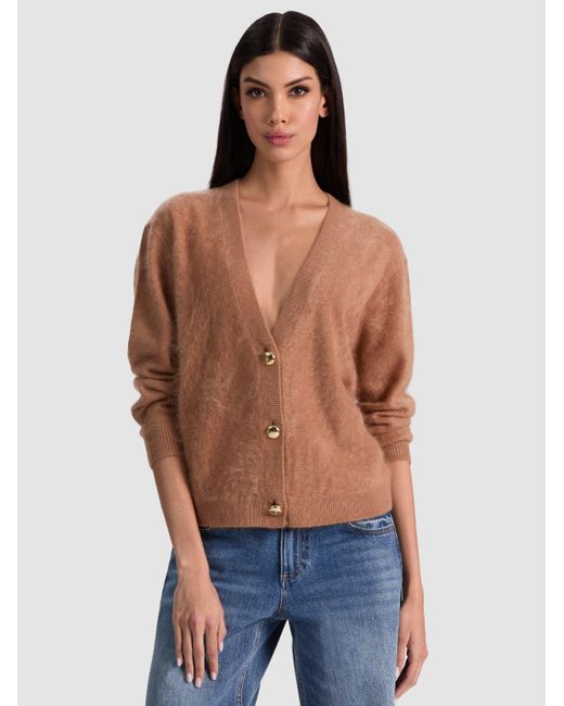 Alice + Olivia Blue Bradley Short Cardigan