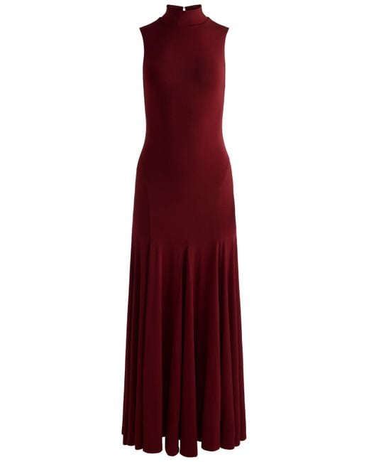 Alice + Olivia Purple Augusta Open Back Maxi Dress