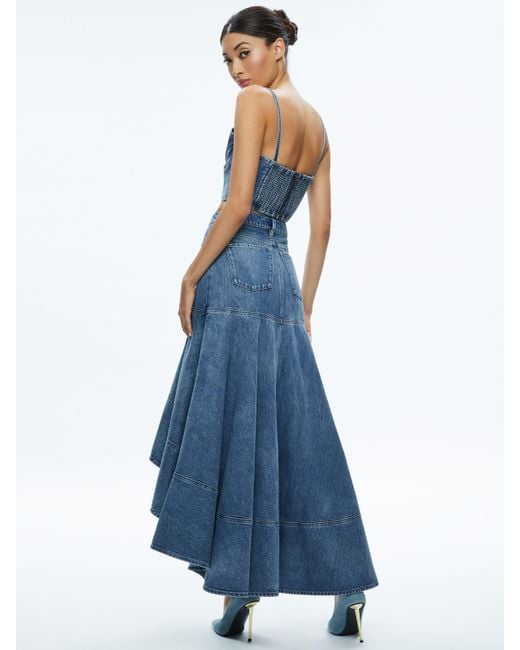 Alice + Olivia Blue Donella High Low Skirt