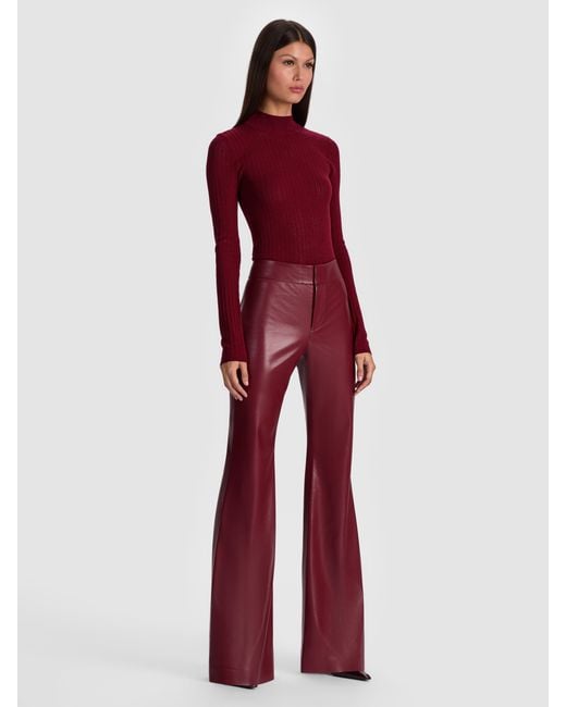 Alice + Olivia Red Andrew Vegan Pant