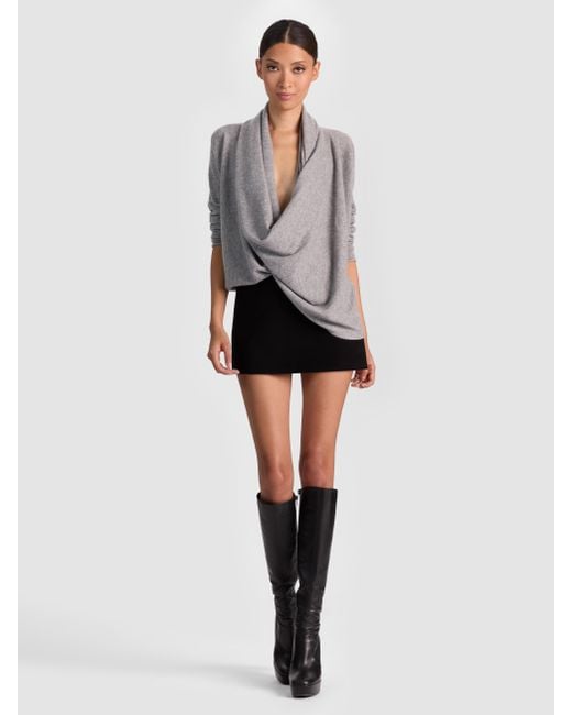 Alice + Olivia Gray Jules Draped Pullover