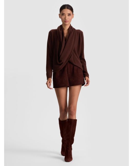 Alice + Olivia Blue Jules Draped Pullover