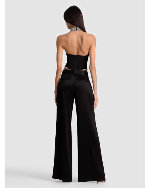 Alice + Olivia Black Gatz Embellished Top