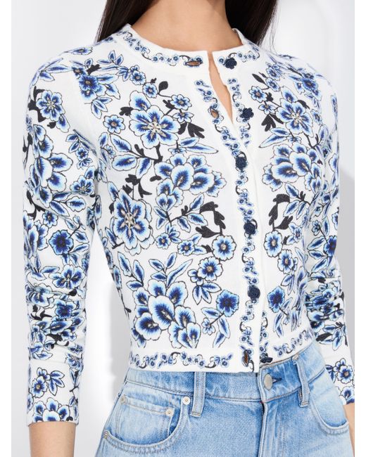 Alice + Olivia Blue Carson Cardigan