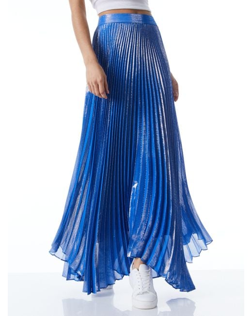 Olivia Katz Sunburst Pleated Maxi Skirt 