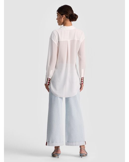 Alice + Olivia White Dimitra Oversized Button Down