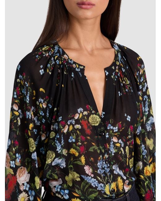 Alice + Olivia Black Thalia Button Down Blouse