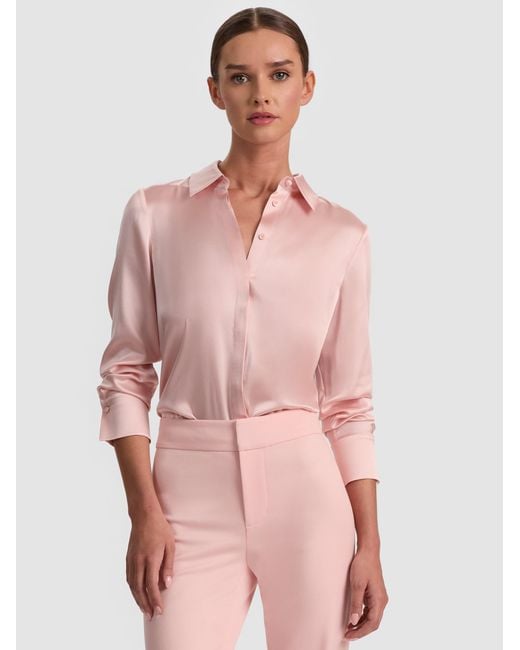 Alice + Olivia Pink Brady Silk Blouse