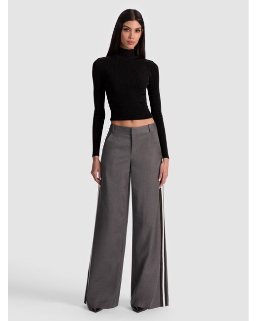Alice + Olivia Black Roberta Ribbed Turtleneck