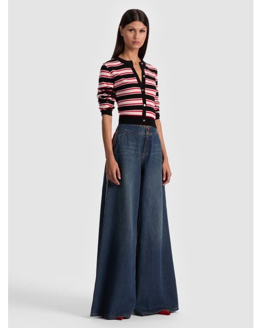 Alice + Olivia Blue Dollie Cashmere Cardigan