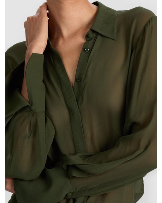 Alice + Olivia Green Turner Button Down