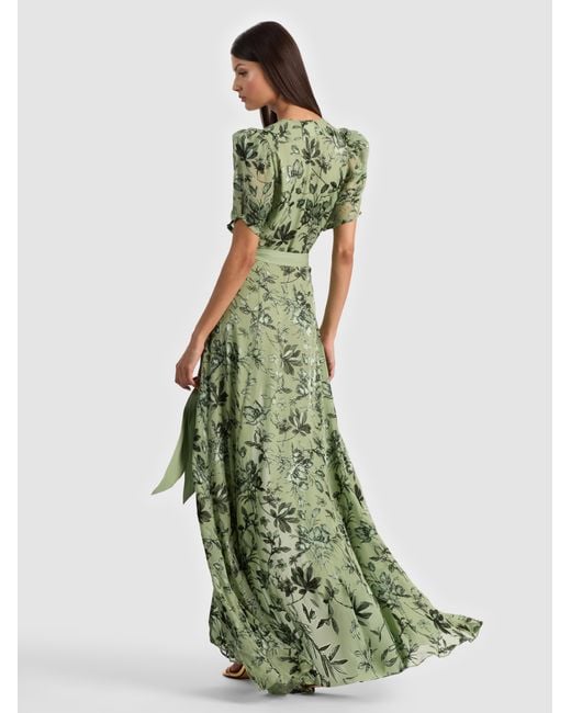 Alice + Olivia Tiana Maxi Dress in Green | Lyst