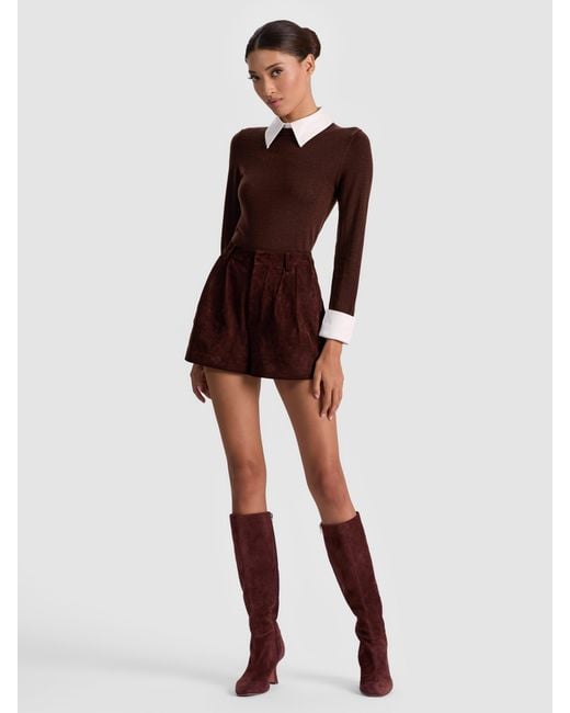 Alice + Olivia Blue Porla Collared Sweater