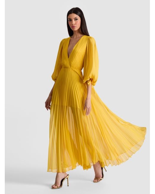 Alice + Olivia Nya Maxi Dress in Yellow | Lyst