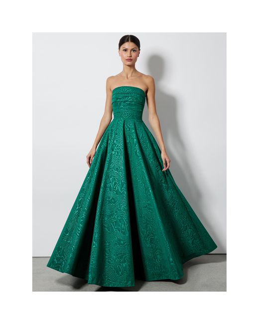 Alice Olivia Bridgette Strapless Flared Maxi Gown in Green Lyst