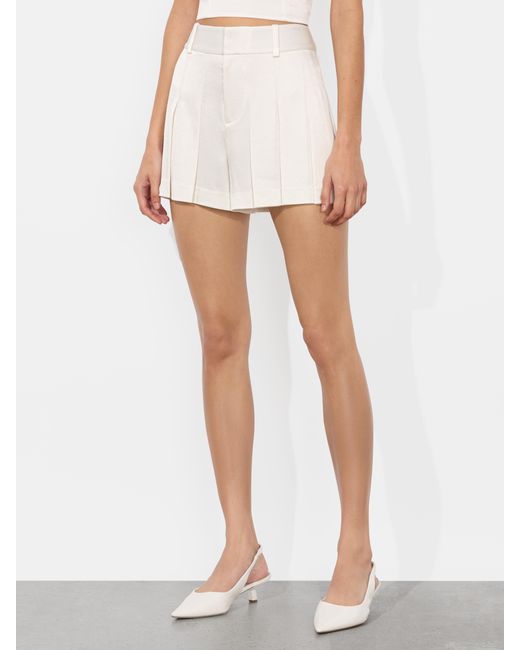 Alice + Olivia White Simon Pleated Short
