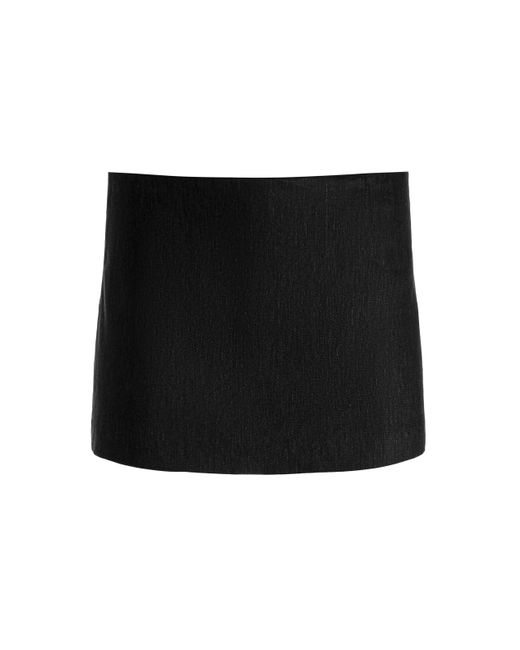 Alice + Olivia Black Mace Linen Mini Skort