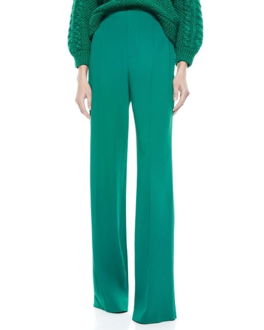 Alice + Olivia Green Alice + Olivia Dylan High Waisted Pant