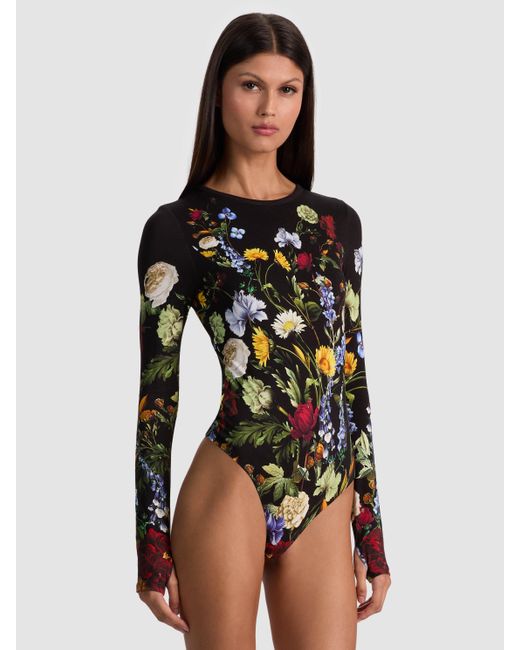 Alice + Olivia Multicolor Olea Long Sleeve Bodysuit