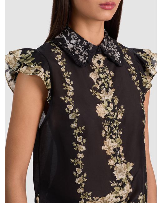 Alice + Olivia Black Martel Blouse