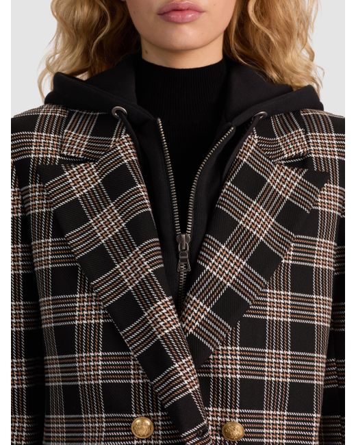 Alice + Olivia Black Jordan Blazer With Removable Hoodie