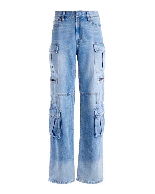 Alice + Olivia Blue Cay Cargo Jean