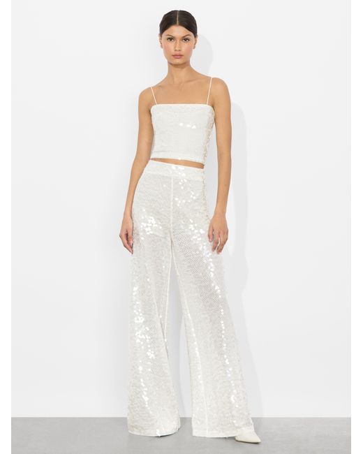 Alice + Olivia White Ceresi Embellished Top