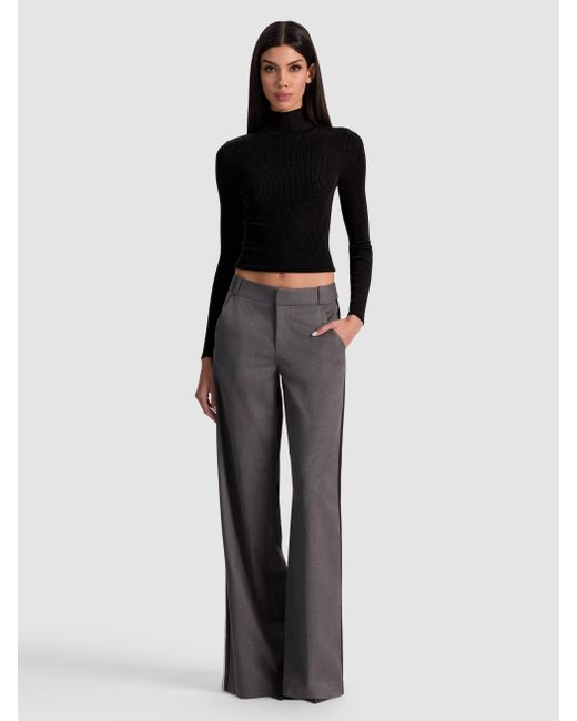 Alice + Olivia Black Roberta Ribbed Turtleneck